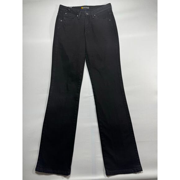 Aura by Wrangler Women's Regular Rise Straight Black Denim Jeans - 4R (29x33.5) - Picture 1 of 5